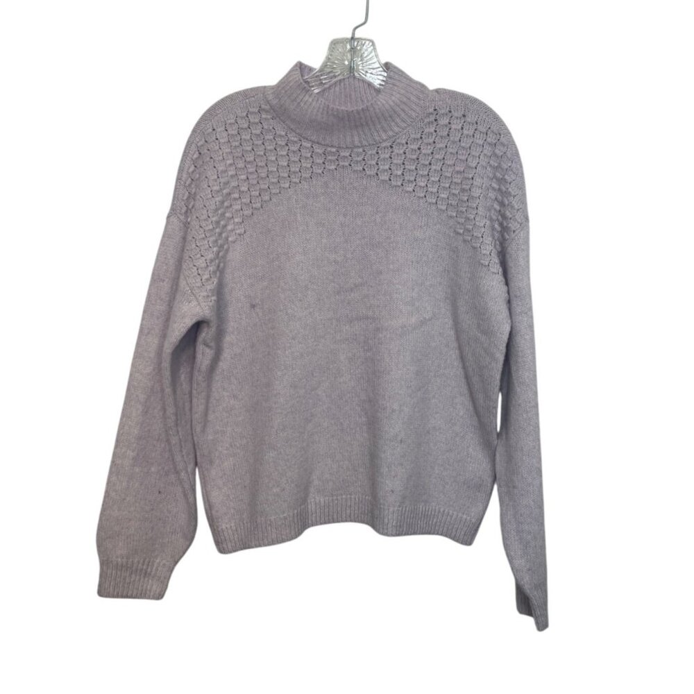 Maurices Mock Neck Sweater Womens Small Purple New WOT Textured Knit Wool Blend